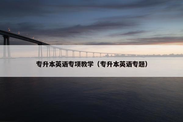 专升本英语专项教学（专升本英语专题）