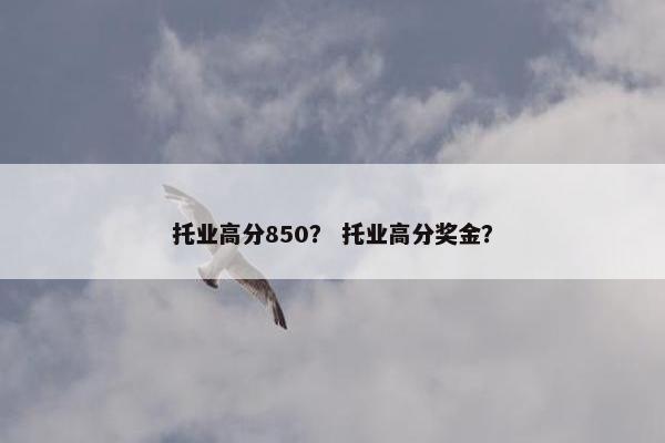 托业高分850？ 托业高分奖金？