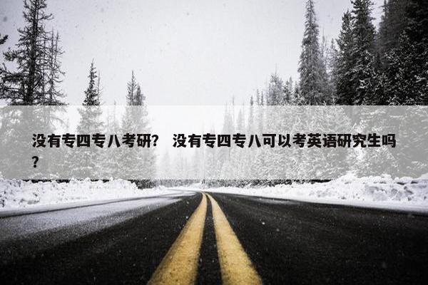 没有专四专八考研？ 没有专四专八可以考英语研究生吗？