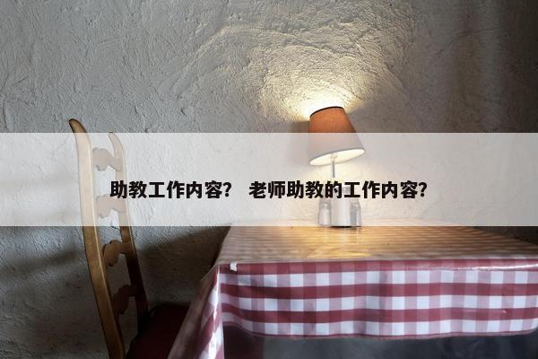 助教工作内容？ 老师助教的工作内容？