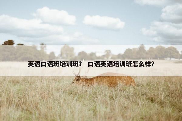 英语口语班培训班？ 口语英语培训班怎么样？