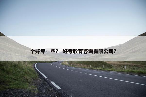 个好考一些？ 好考教育咨询有限公司？