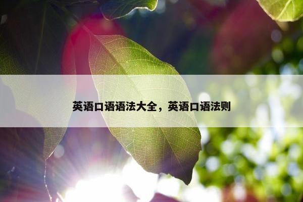 英语口语语法大全，英语口语法则