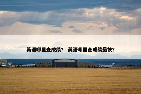 英语哪里查成绩？ 英语哪里查成绩最快？