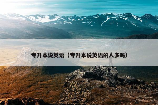 专升本说英语（专升本说英语的人多吗）