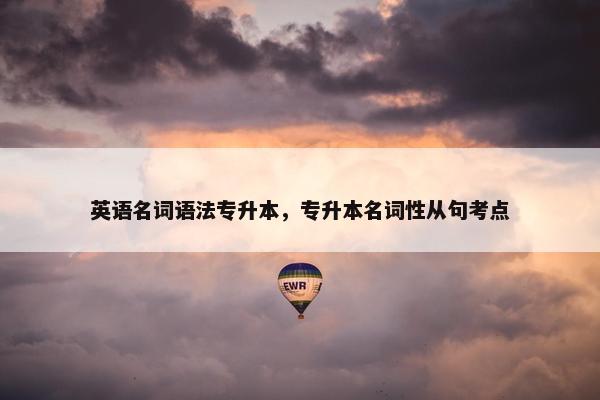 英语名词语法专升本，专升本名词性从句考点