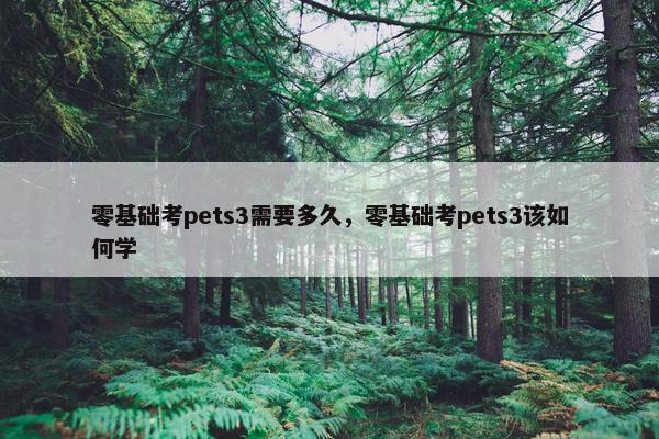 零基础考pets3需要多久，零基础考pets3该如何学