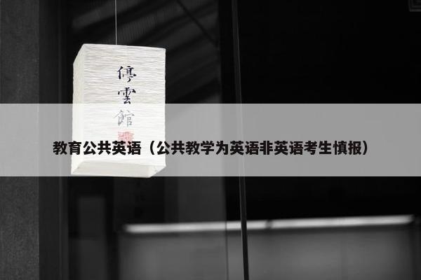教育公共英语（公共教学为英语非英语考生慎报）