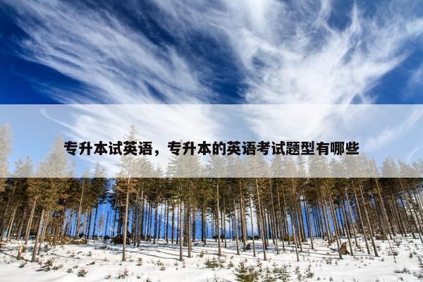 专升本试英语，专升本的英语考试题型有哪些