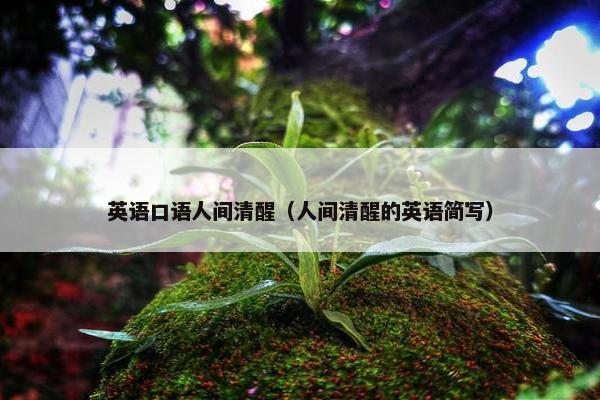 英语口语人间清醒（人间清醒的英语简写）