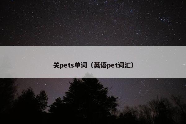 关pets单词（英语pet词汇）