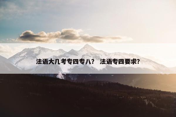 法语大几考专四专八？ 法语专四要求？