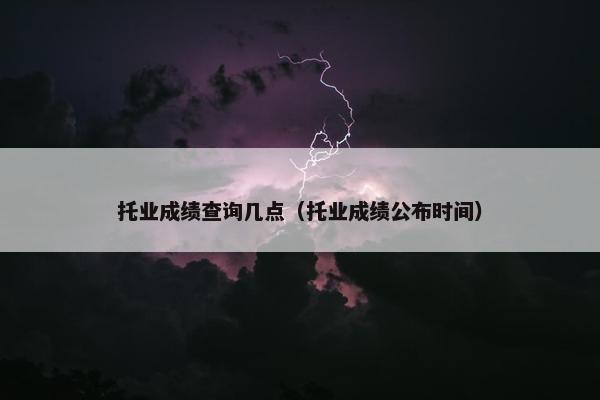 托业成绩查询几点（托业成绩公布时间）