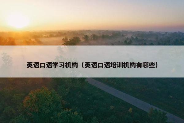 英语口语学习机构（英语口语培训机构有哪些）