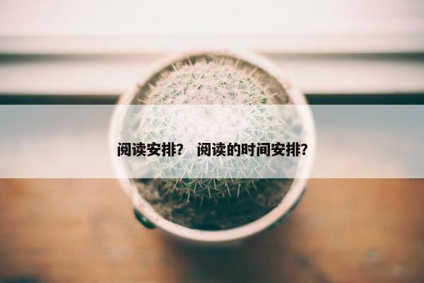 阅读安排？ 阅读的时间安排？