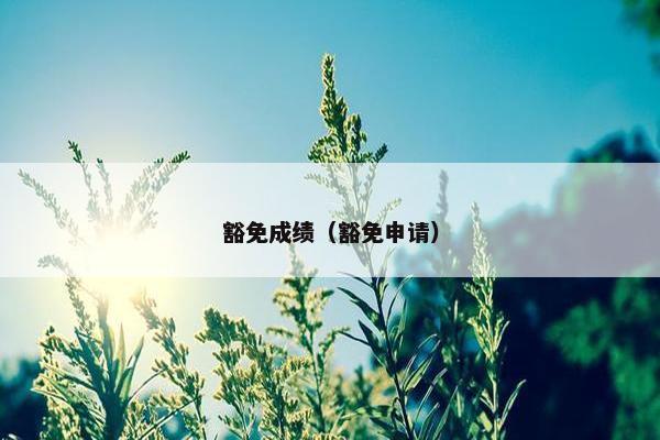 豁免成绩（豁免申请）
