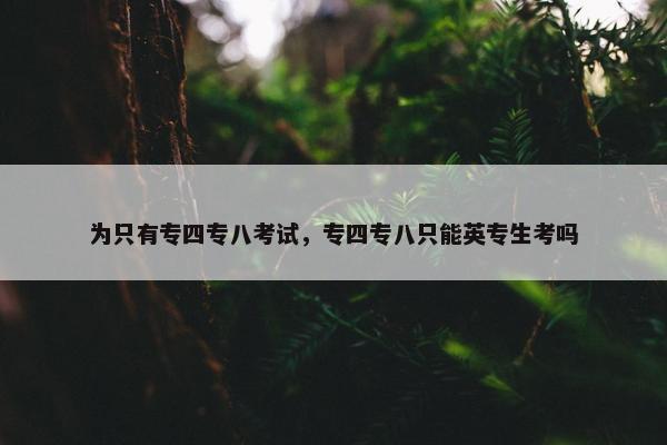为只有专四专八考试，专四专八只能英专生考吗