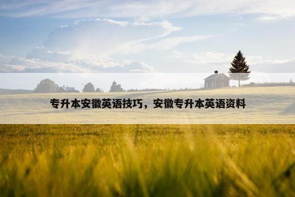 专升本安徽英语技巧，安徽专升本英语资料