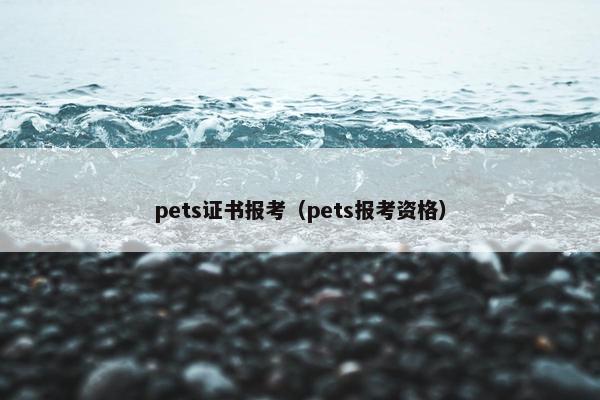 pets证书报考（pets报考资格）