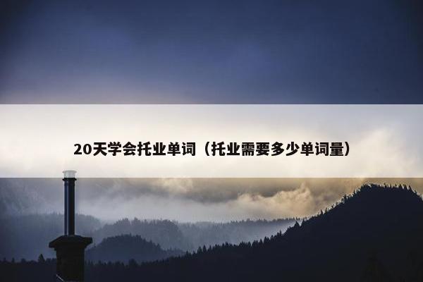 20天学会托业单词（托业需要多少单词量）
