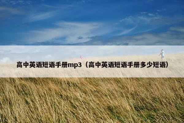 高中英语短语手册mp3（高中英语短语手册多少短语）