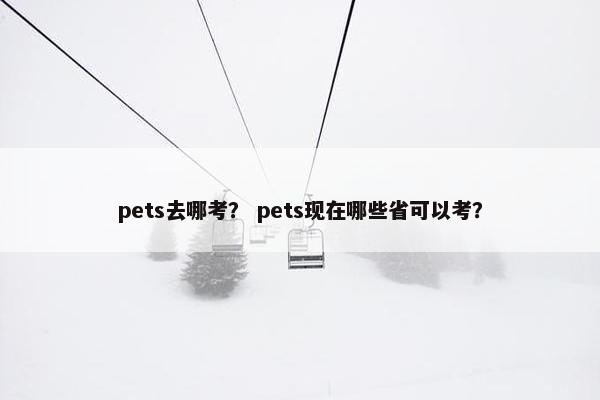 pets去哪考？ pets现在哪些省可以考？