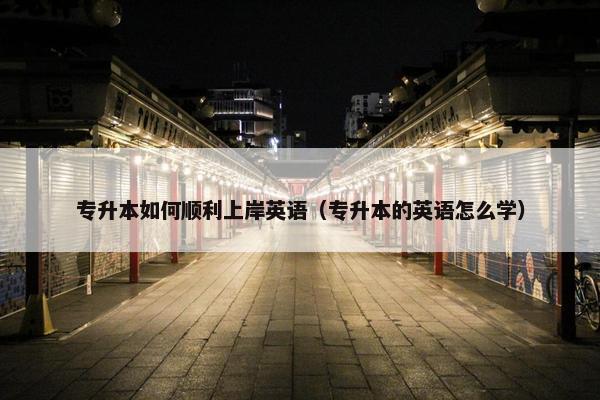 专升本如何顺利上岸英语（专升本的英语怎么学）
