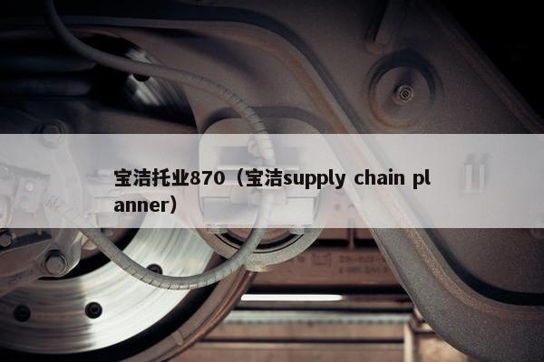 宝洁托业870（宝洁supply chain planner）