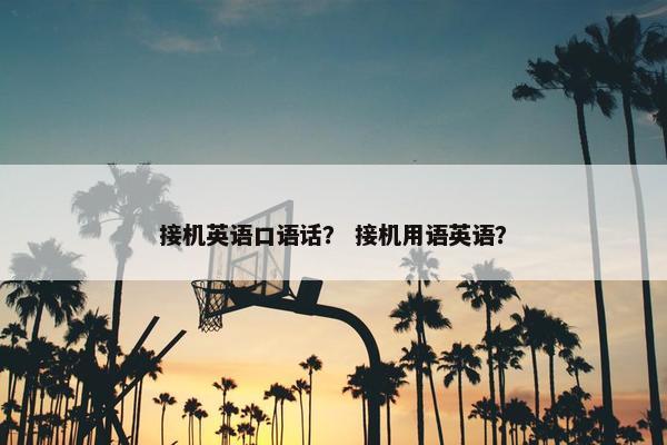 接机英语口语话？ 接机用语英语？