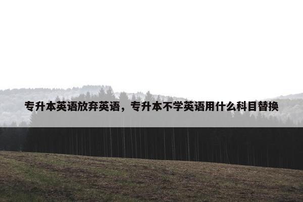 专升本英语放弃英语，专升本不学英语用什么科目替换