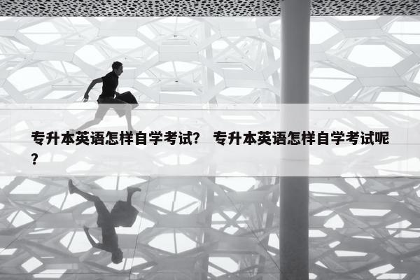 专升本英语怎样自学考试？ 专升本英语怎样自学考试呢？