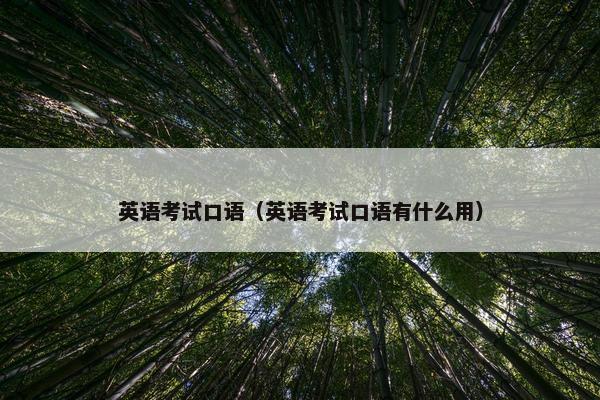 英语考试口语（英语考试口语有什么用）