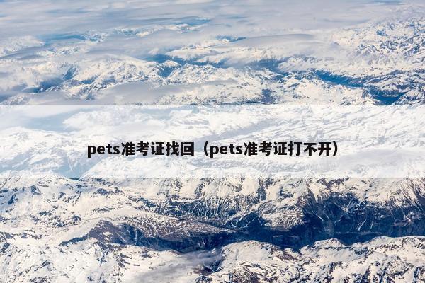 pets准考证找回（pets准考证打不开）