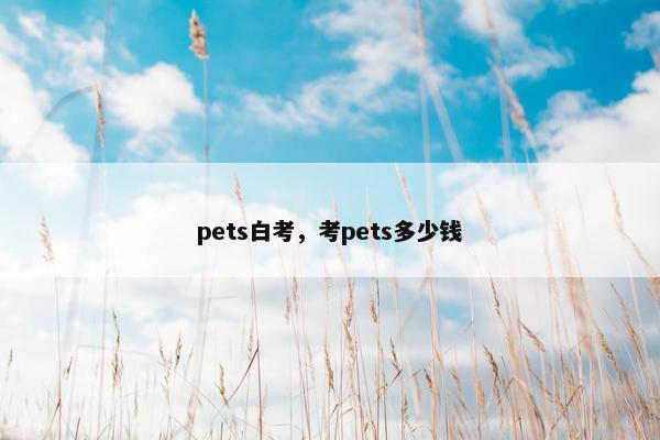 pets白考，考pets多少钱