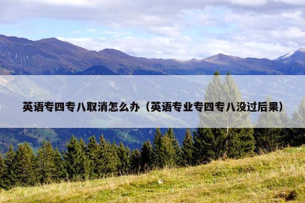 英语专四专八取消怎么办（英语专业专四专八没过后果）