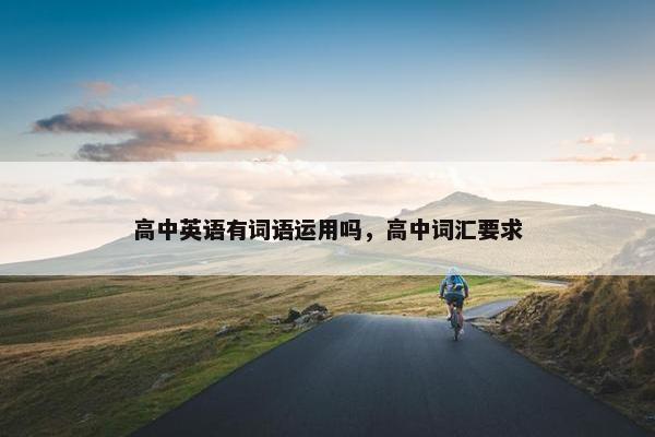 高中英语有词语运用吗，高中词汇要求