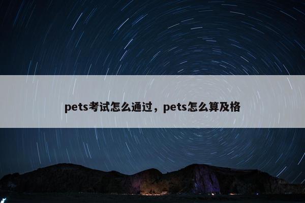 pets考试怎么通过，pets怎么算及格