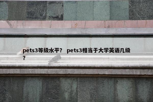 pets3等级水平？ pets3相当于大学英语几级？