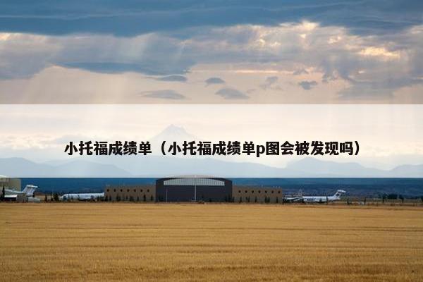 小托福成绩单（小托福成绩单p图会被发现吗）