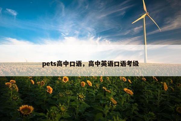 pets高中口语，高中英语口语考级