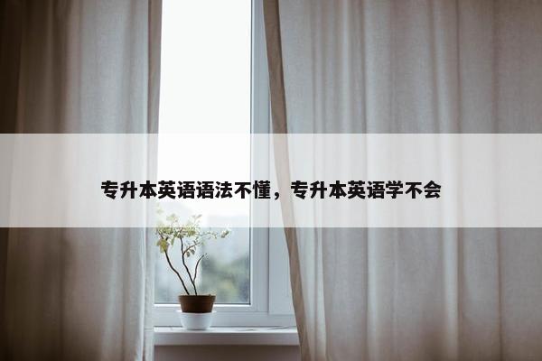 专升本英语语法不懂，专升本英语学不会