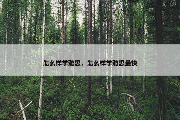怎么样学雅思，怎么样学雅思最快