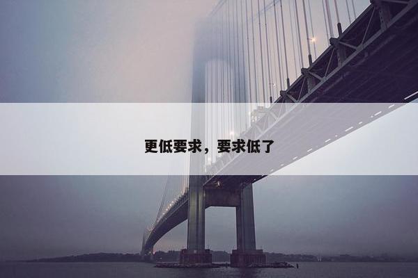 更低要求，要求低了