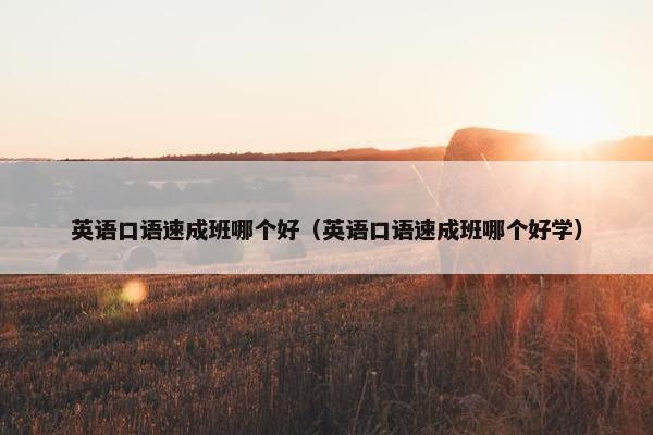 英语口语速成班哪个好（英语口语速成班哪个好学）