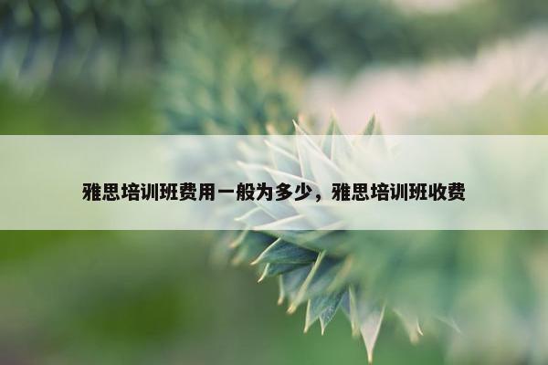 雅思培训班费用一般为多少，雅思培训班收费