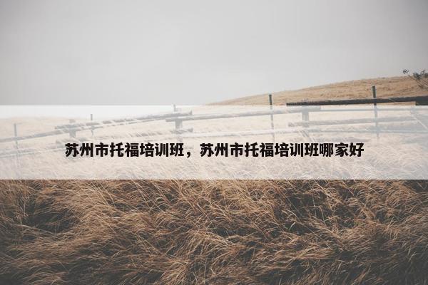 苏州市托福培训班，苏州市托福培训班哪家好