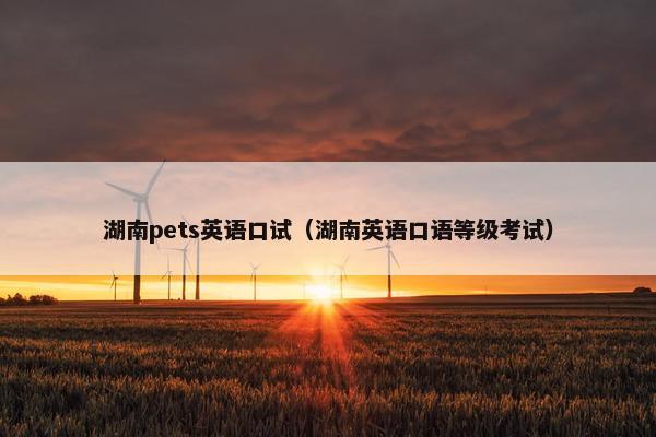 湖南pets英语口试（湖南英语口语等级考试）