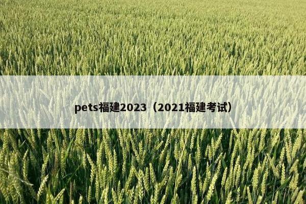 pets福建2023（2021福建考试）