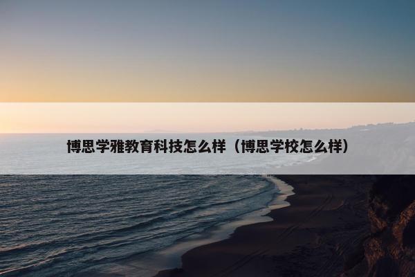 博思学雅教育科技怎么样（博思学校怎么样）