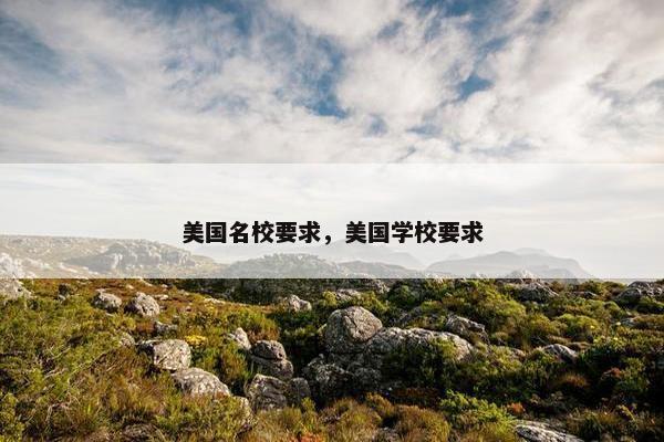 美国名校要求，美国学校要求